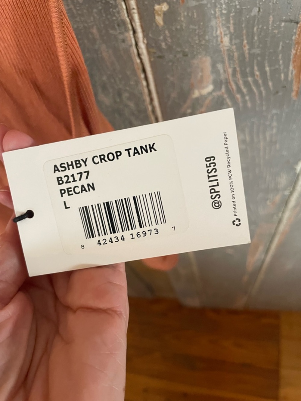 Splits59 Ribbed Tank Top in Rust Orange - Picture 3 of 5